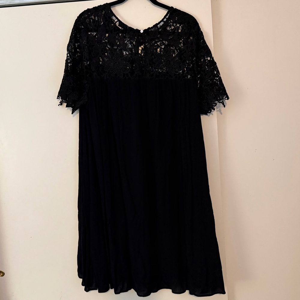 Lane Bryant Black Crochet Lace Dress